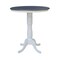 International Concepts 36 in. Solid Wood Round Pedestal Gathering Height Dining Table w/4 X-Back Bar Stools in White/Gray K05-36RT-6B-S6133-4 - alternate 4